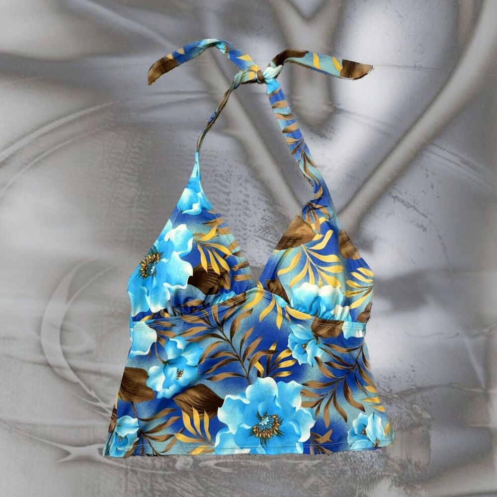 Jantzen Women's Blue and Brown Bikini-and-tankini-tops